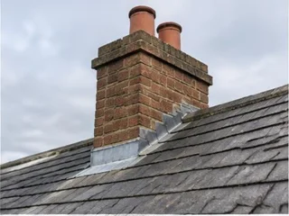Lead flashing around a chimney